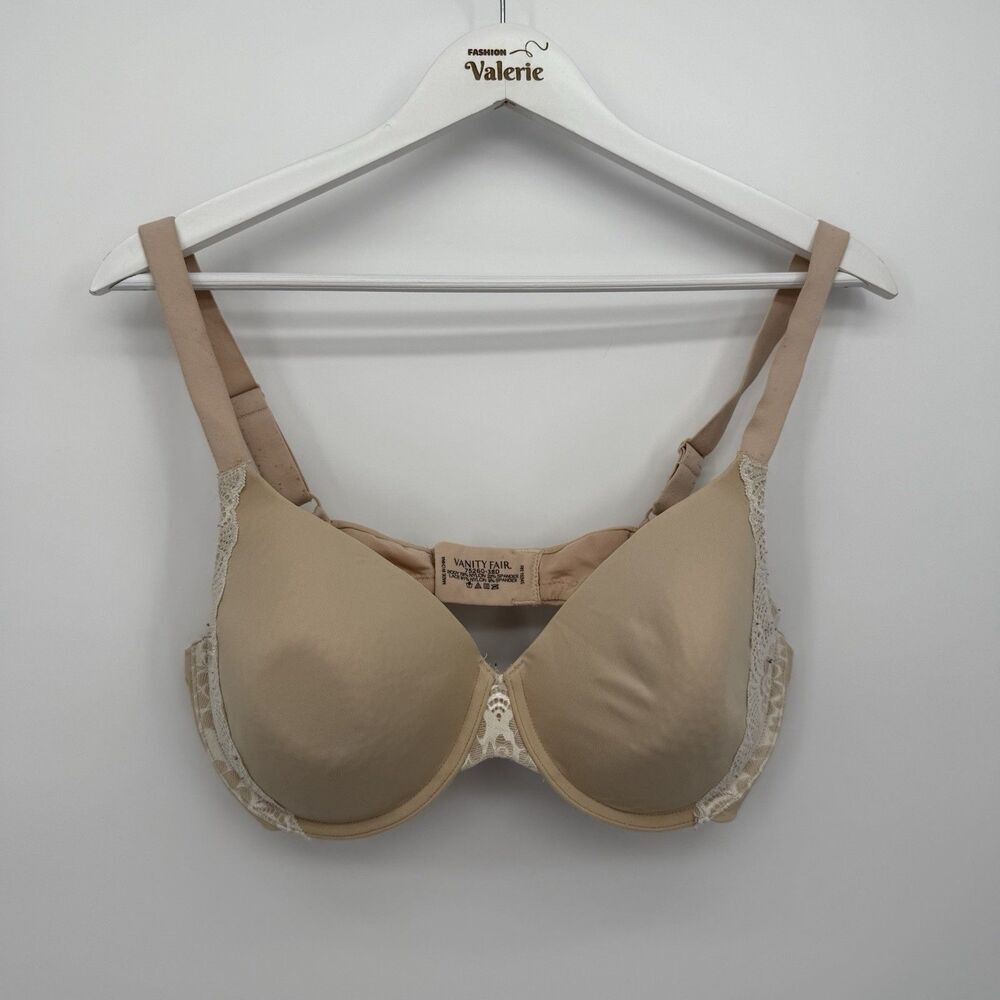 Vanity Fair Nude Beige Lace Classic T-Shirt Bra Size 38D